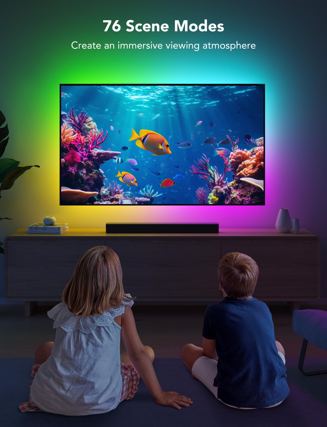 Govee TV LED Backlight Strip, RGBIC Smart LED Backlight for 40-50inch TVs, Music Sync, Wi-Fi Bluetooth & App Control, Works with Alexa & Google