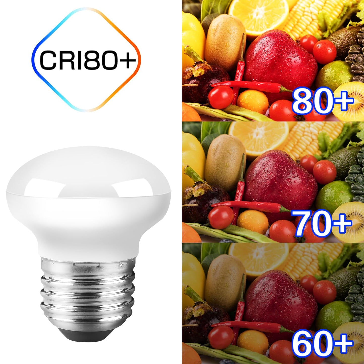Haian Support R14 LED Light Bulbs, 4W 25W Equivalent, E26 Base, Warm White