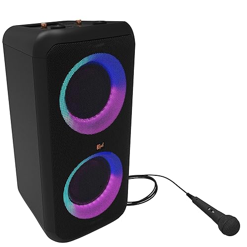 Klipsch Gig XXL, Black - Portable Wireless Bluetooth Speaker - Multiple Color Modes - Bass Boost - Two 6.5" Woofers & Two 2" Tweeters - 8-Hour