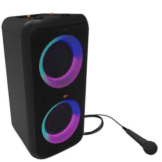 Klipsch Gig XXL, Black - Portable Wireless Bluetooth Speaker - Multiple Color Modes - Bass Boost - Two 6.5" Woofers & Two 2" Tweeters - 8-Hour