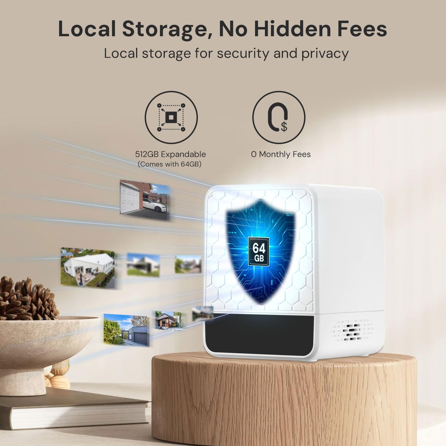 yeewise Solar Security Cameras Wireless Outdoor, 4 Cam-Kit, No Subscription, 4MP Home Security Cameras System with 360° Pan & Tilt, Color Night