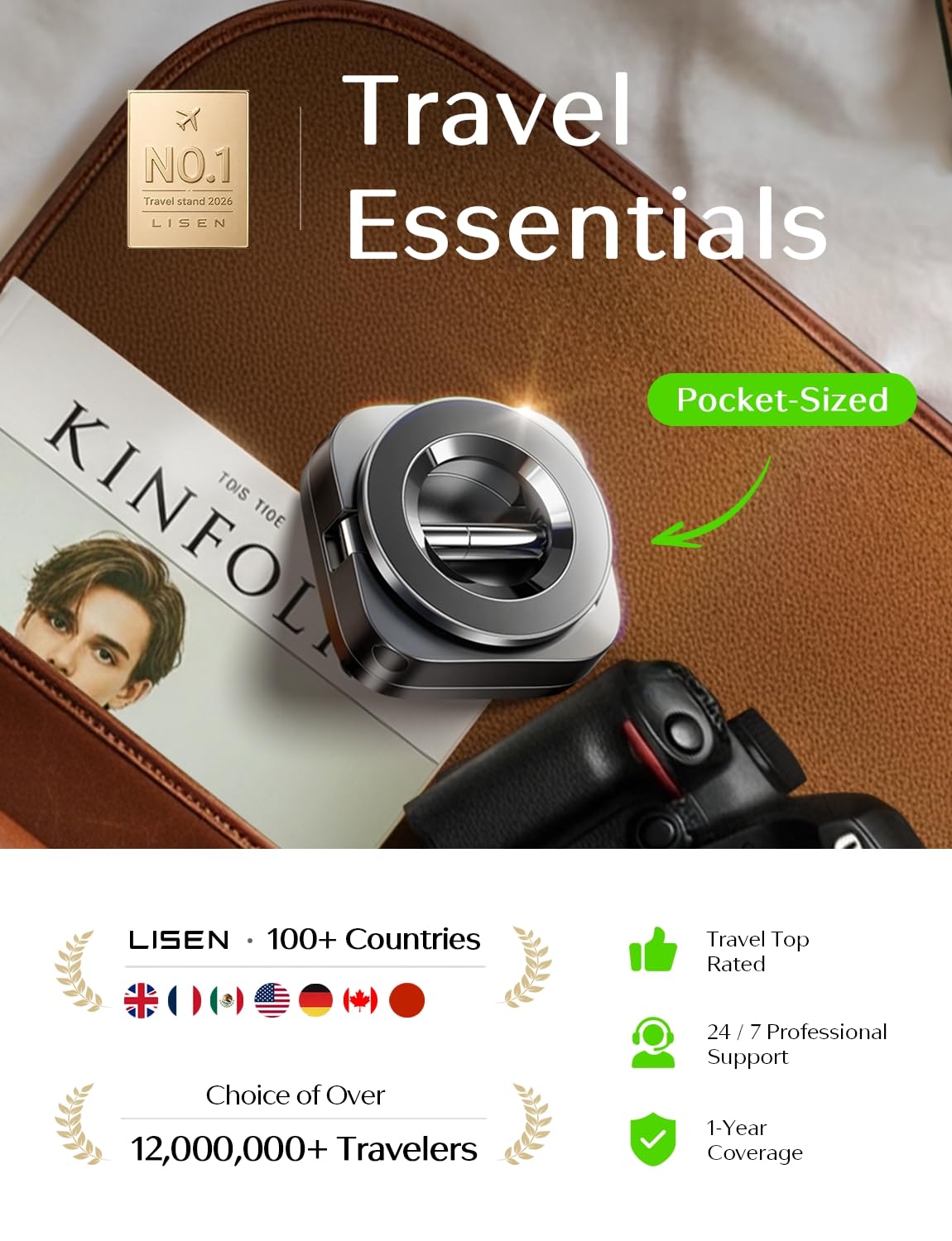 LISEN Airplane Travel Essentials for Flying Airplane Phone Holder for Desk