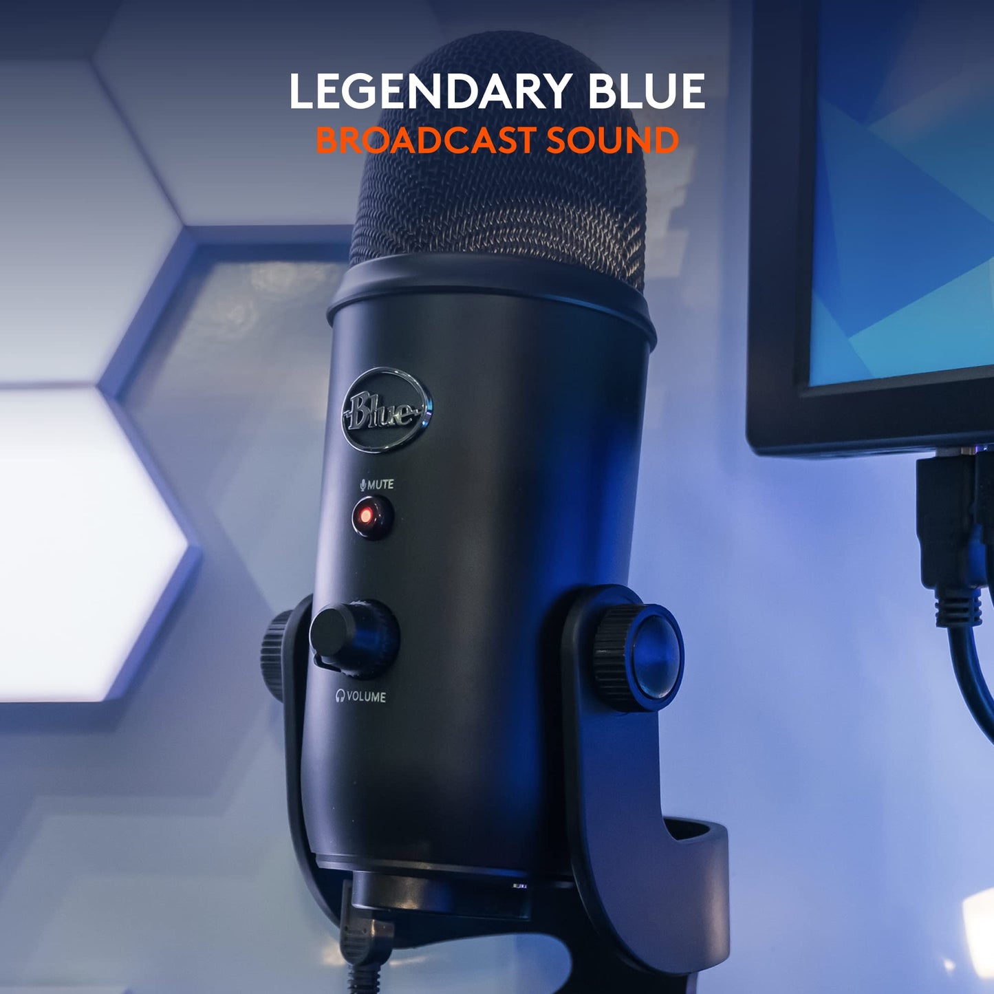 Logitech Creators Blue Yeti USB Microphone for PC, Mac, Gaming, Recording, Streaming, Podcasting, Studio and Computer Condenser Mic with Blue VO!CE