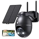 YuCamPro Solar Security Cameras Wireless Outdoor, 360° Panoramic View for Home Security, Rechargeable Batteries, 2K Color Night Vision, PIR Human