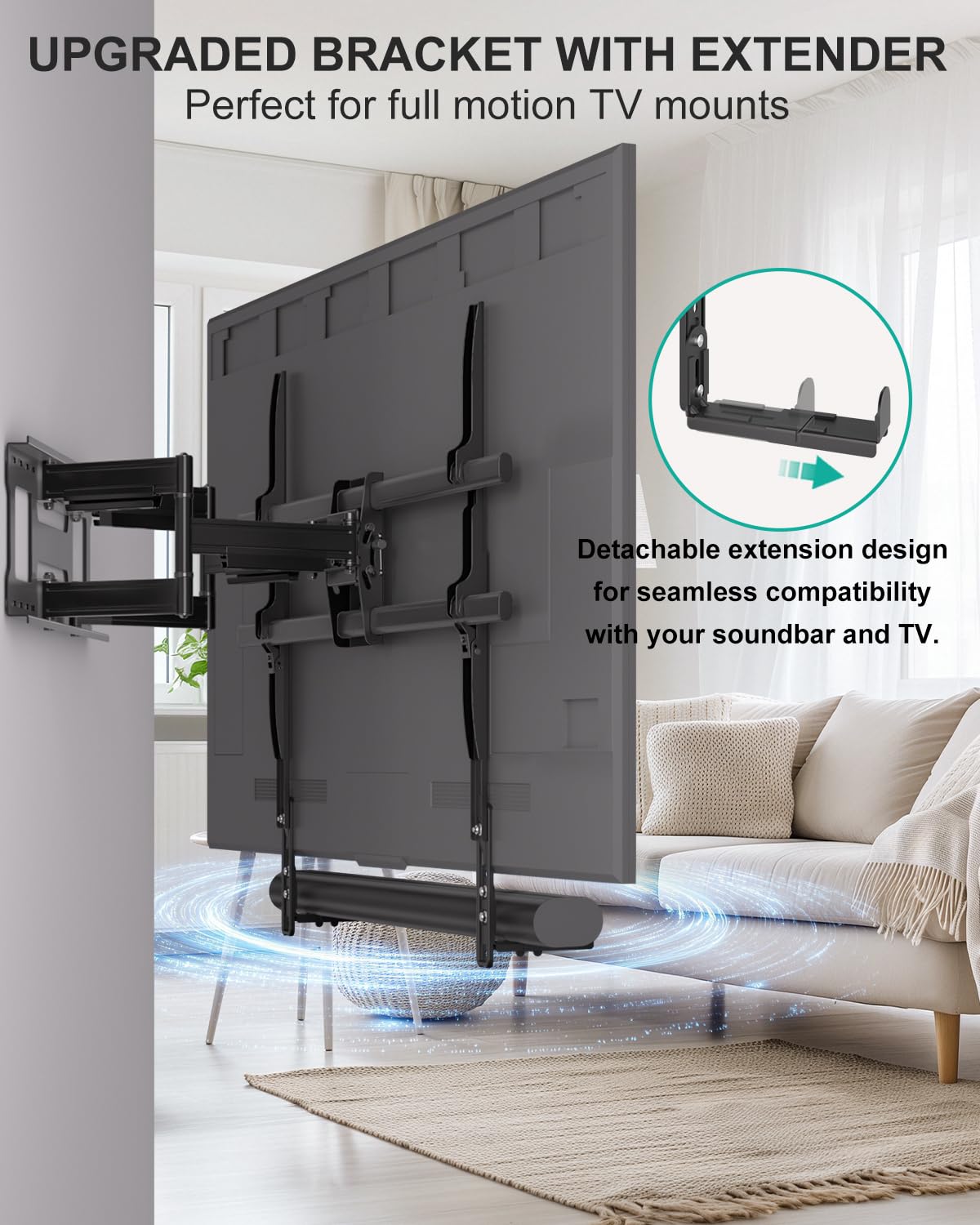 WALI Universal Soundbar Mount for TV, Heavy-Duty Bracket for Mounting Above or Below Screen, Length Up to 16.7",Fits