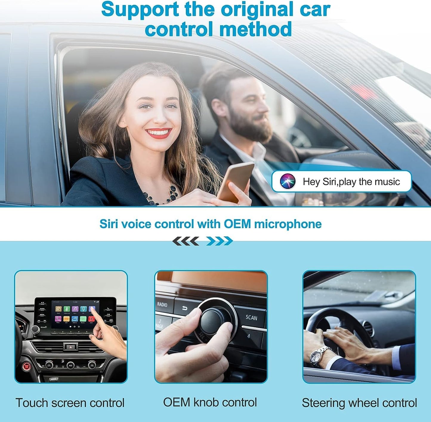 BLACKSYNCZE Wireless CarPlay Adapter, CarPlay Dongle for OEM Wired Cars, Convert Wired to Wireless CarPlay, Support Online Update Plug & Play Easy Use