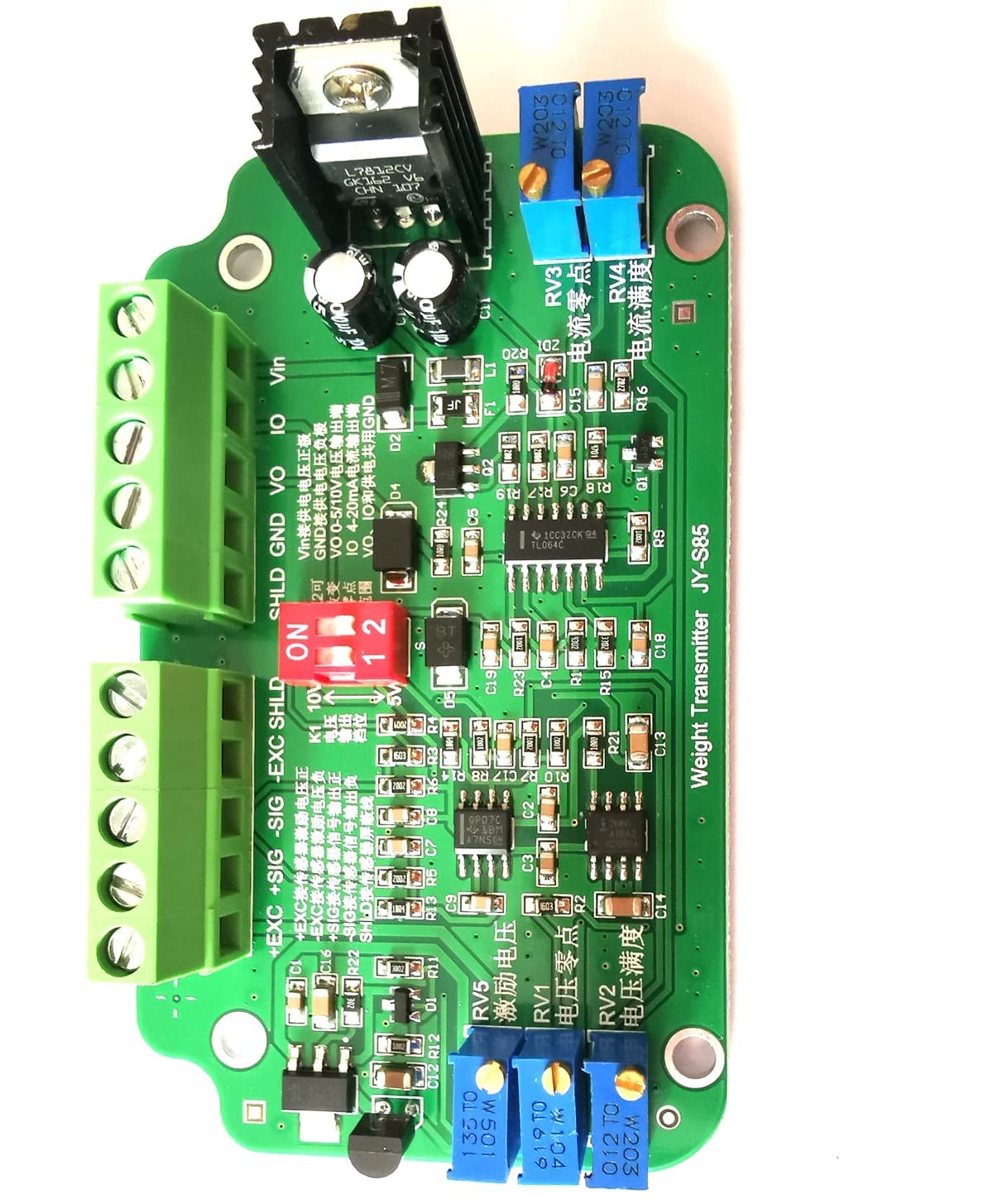 JY-S85 Weighing Scale Load Cell Amplifier Current Converter Weight Transmitter 24Vdc Supply 0-5V 0-10V 4-20mA Output Upgraded JY-S85