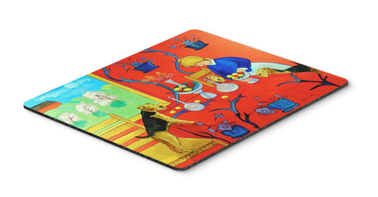 Caroline's Treasures 7212MP Airedale Terrier with Lady in The Kitchen Mouse Pad, Hot Pad or Trivet for Home Office Gaming Working Computers Laptop