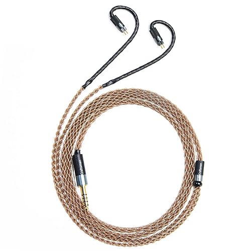 GUCraftsman 0.78mm 2Pin Plug 6N Single Crystal Copper Upgrade Earphone Cable 2.5mm/4.4mm Balance Upgrade Cable for 64audio a12t/u12 TIA Fourte…