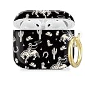 Cute Hard Case Compatible with AirPod 4 Case Cover,Cute with Golden Keychain, Soft TPU Protective Shockproof Case for Girls Women (Cute Cactus Cowboy)