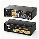 CKL DisplayPort KVM Switch (4K@60Hz for 2 Computers 2 Monitors Supports Hotkey)