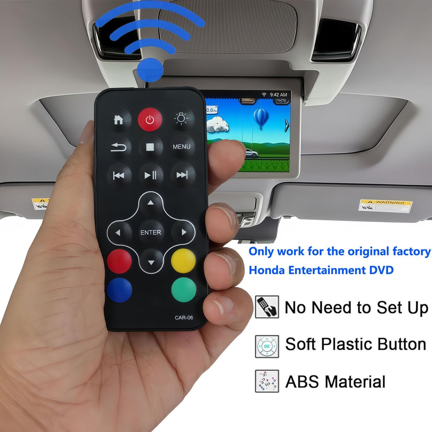 Replacement Remote Control for Honda Pilot Elite/Touring/EX-L Rear Entertainment DVD 39560-THR-A020-M1 39560THRA020 2019 2020 20201 2022 2023