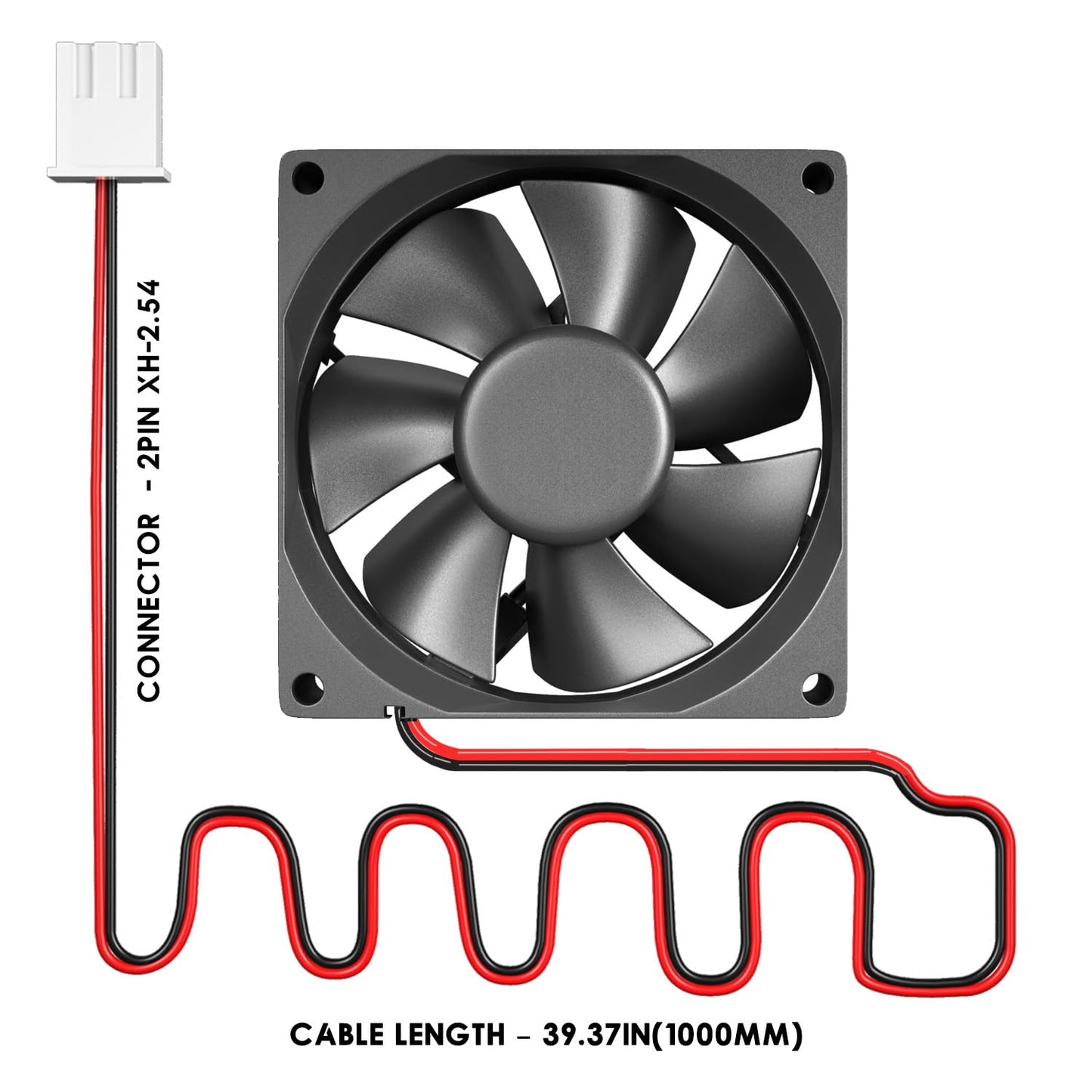 WINSINN DC 60mm Fan 12V 6025 Dual Ball Bearing Brushless Cooling 60x25mm 2PIN (Pack of 4Pcs)