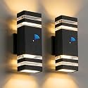 CANMEIJIA Dusk to Dawn Outdoor Sconce Lights 2 Packs,GU10 3000K Exterior Wall Light IP65 Waterproof Aluminum Outdoor House Lights Wall Mount for House