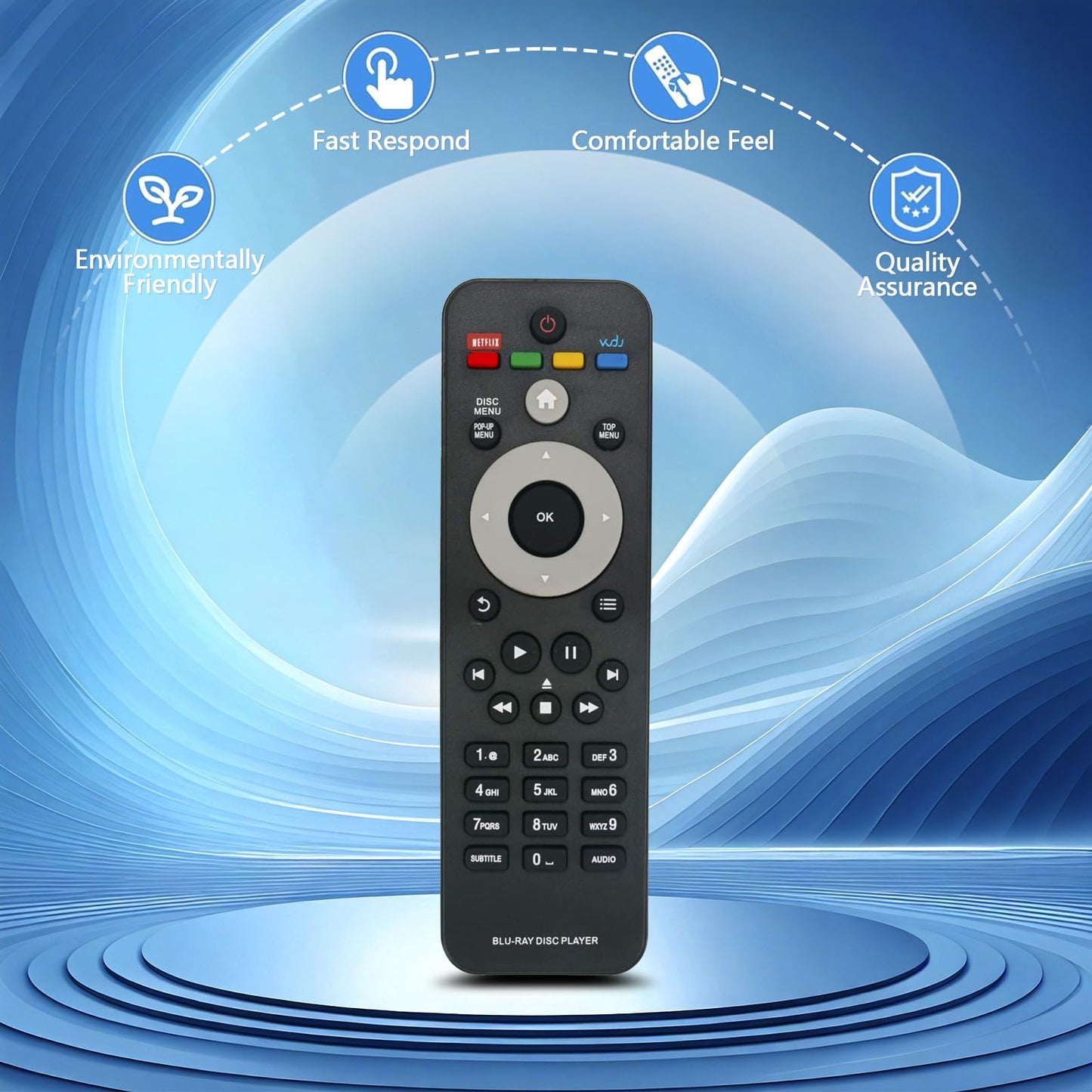 Beyution Replacement Remote Control Fit for Philips Blu-ray Disc DVD Player BDP2180X BDP3400 BDP3480DS3110 BDP2100 BDP2180 BDP3400 BDP3480 BDP3300