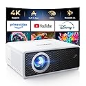 GOODEE Mini Smart Projector with WiFi and Bluetooth - Compatible with Netflix/YouTube/PrimeVideo, Electric Focus & Keystone, Short Throw Portable