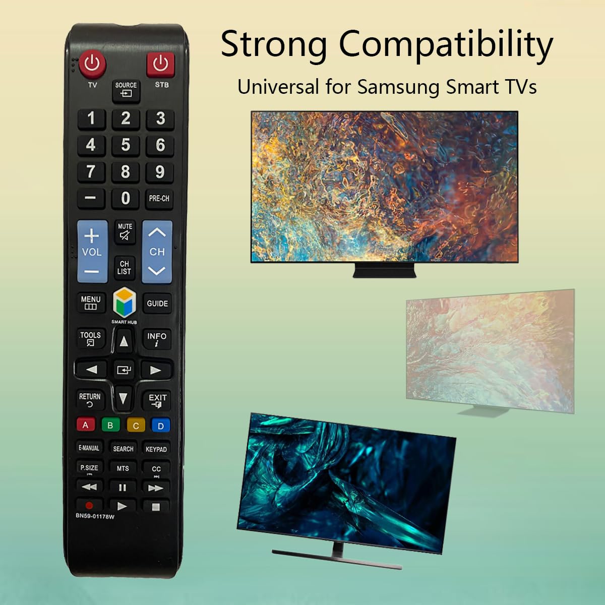 Remote Control Replacement Universal for Samsung Smart TV UN28H4500 UN28H4500AF UN32H5201AF UN32H5203AF UN40H5201AF UN40H5203 UN40H5203AF UN40H6203