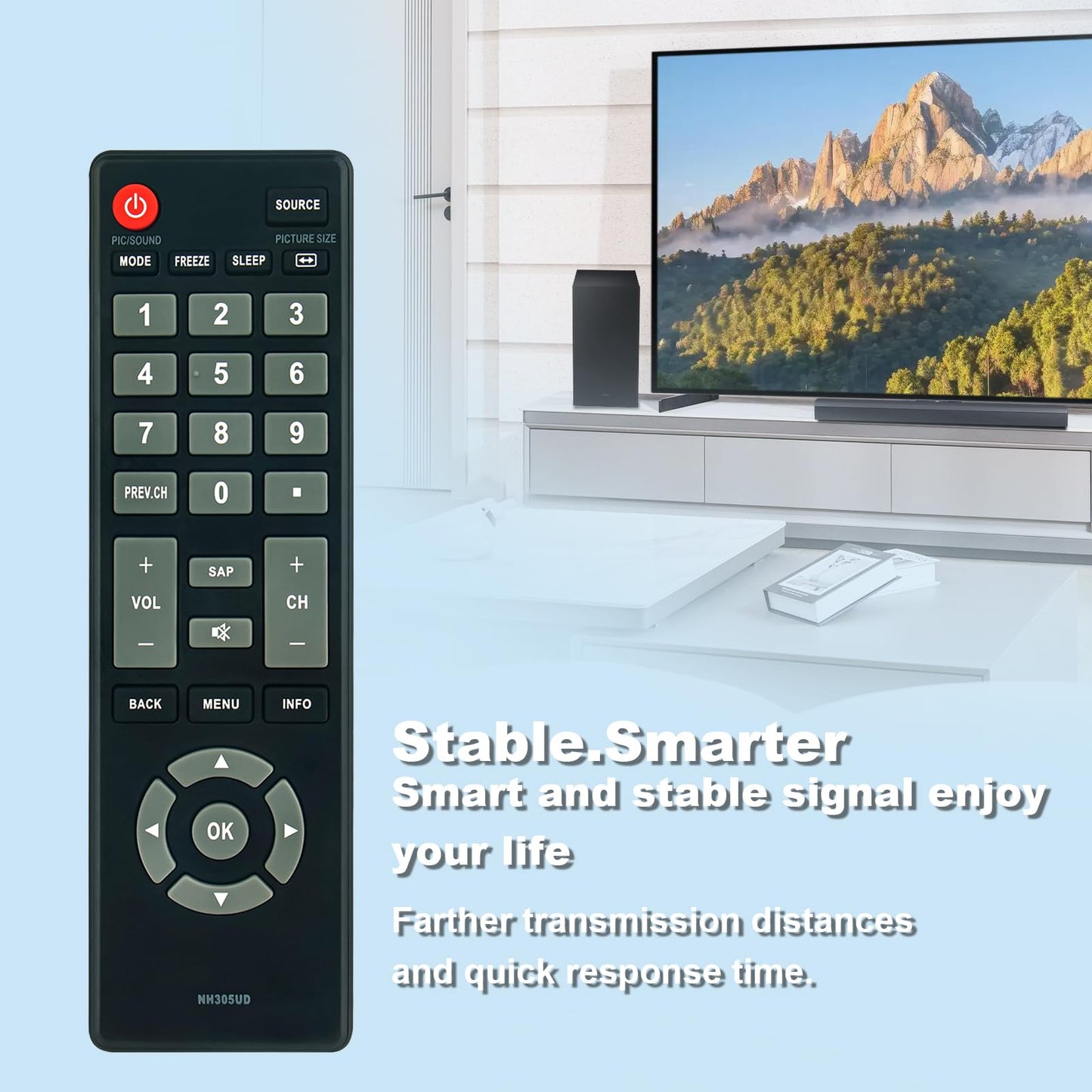 NH305UD Replace Remote Control fit for Emerson TV LF501EM4 LF501EM4F LC320EM3FA LF402EM6 LF402EM6F LF461EM4 LF461EM4A LF501EM4A LF501EM5 LF501EM5F