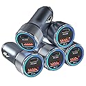 5 Pack USB C Car Charger, Bangfun 36W Dual USB Car Adapter Fast Charge PD&QC 3.0 Cigarette Lighter USB Charger Compatible iPhone 15 14 13 12 11 Pro