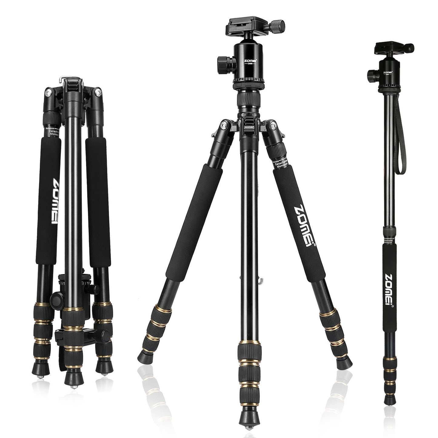 ZOMEI Z688 Travel Camera Tripod Aluminum Alloy Portable Monopod with Ball Head ann Carrying Bag for Canon Nikon Sony DSLR Camera