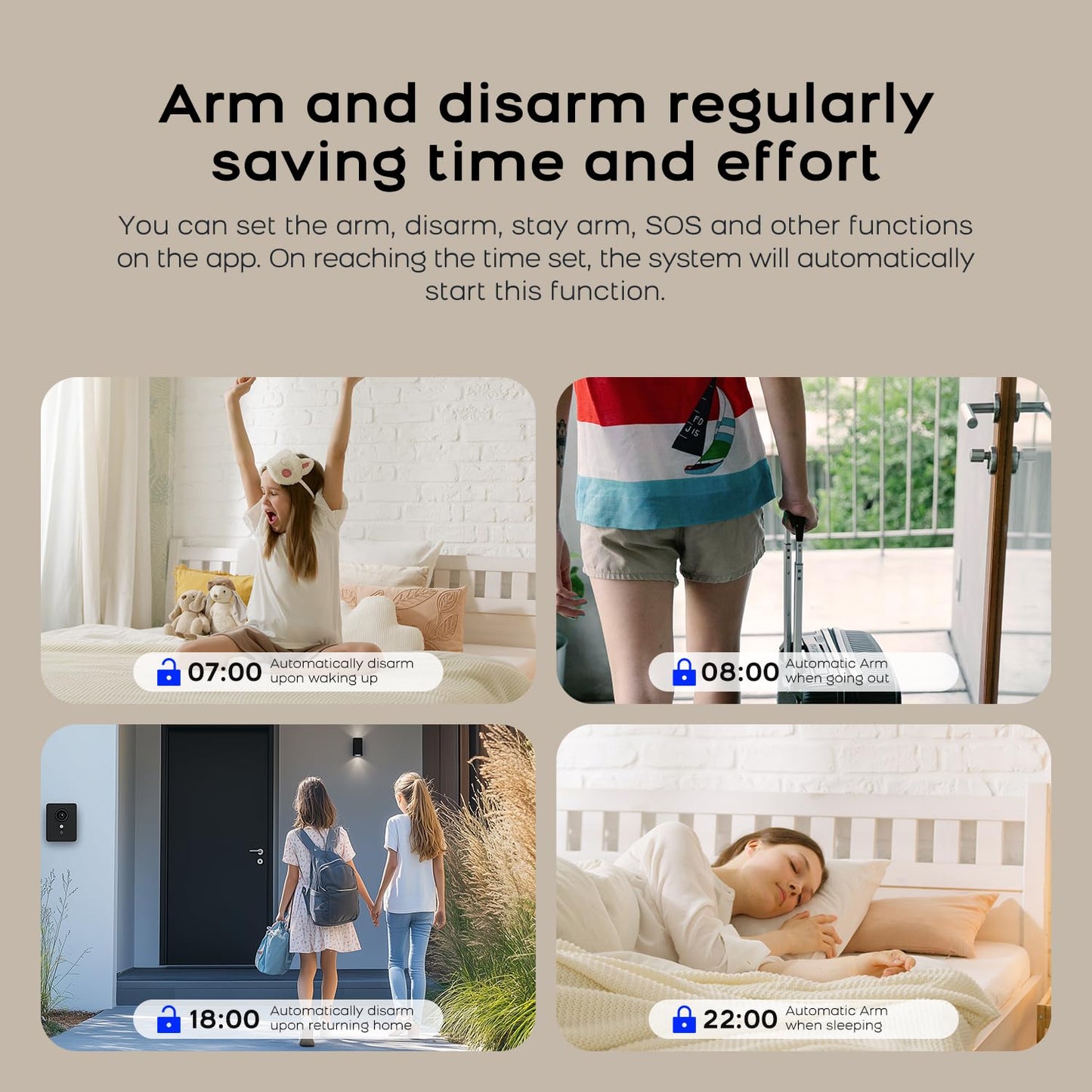 PGST WiFi Alarm System for Home Security,DIY Door Alarm Sensors,Tuya App Remote Control,Compatible with Alexa&Google for Villa,Apartment,Cabage,No