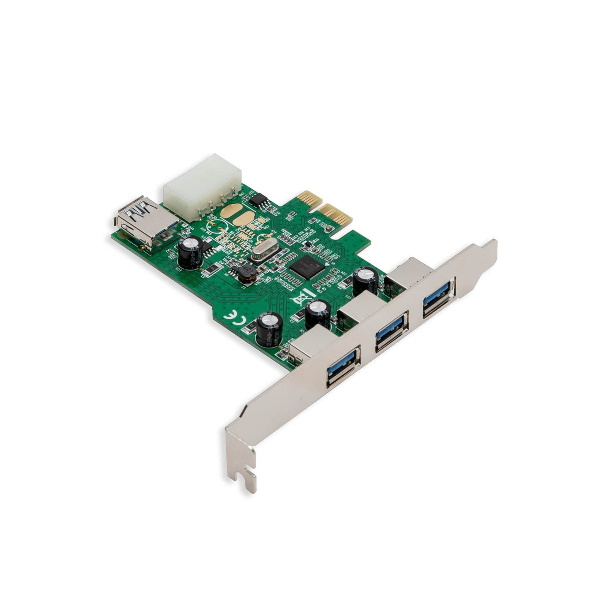 Syba 3 External USB 3.0 Type A Ports and one Internal USB3.0 PCI-E x1 Expansion Card Molex Power Renesas Chipset SD-PEX20137