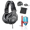 Audio-Technica ATH-M30x Professional Monitor Headphones with Protective Carrying Case