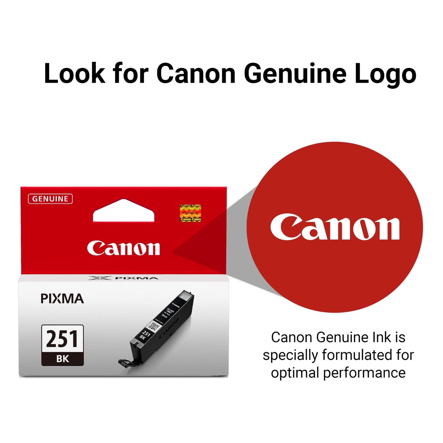 Canon CLI-251 Genuine Black Ink Tank, Compatible with MG6320, IP7220 & MG5420, MX922, MG5520, MG6420, MG7120, iX6820, iP8720, MG7520, MG6620,