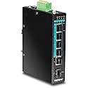 TRENDnet 5-Port Hardened Industrial Gigabit PoE+ DIN-Rail Switch, 120W Power Budget, 1 x SFP Slot, IP30 Rated, Unmanaged Switch, Gigabit PoE+ Network