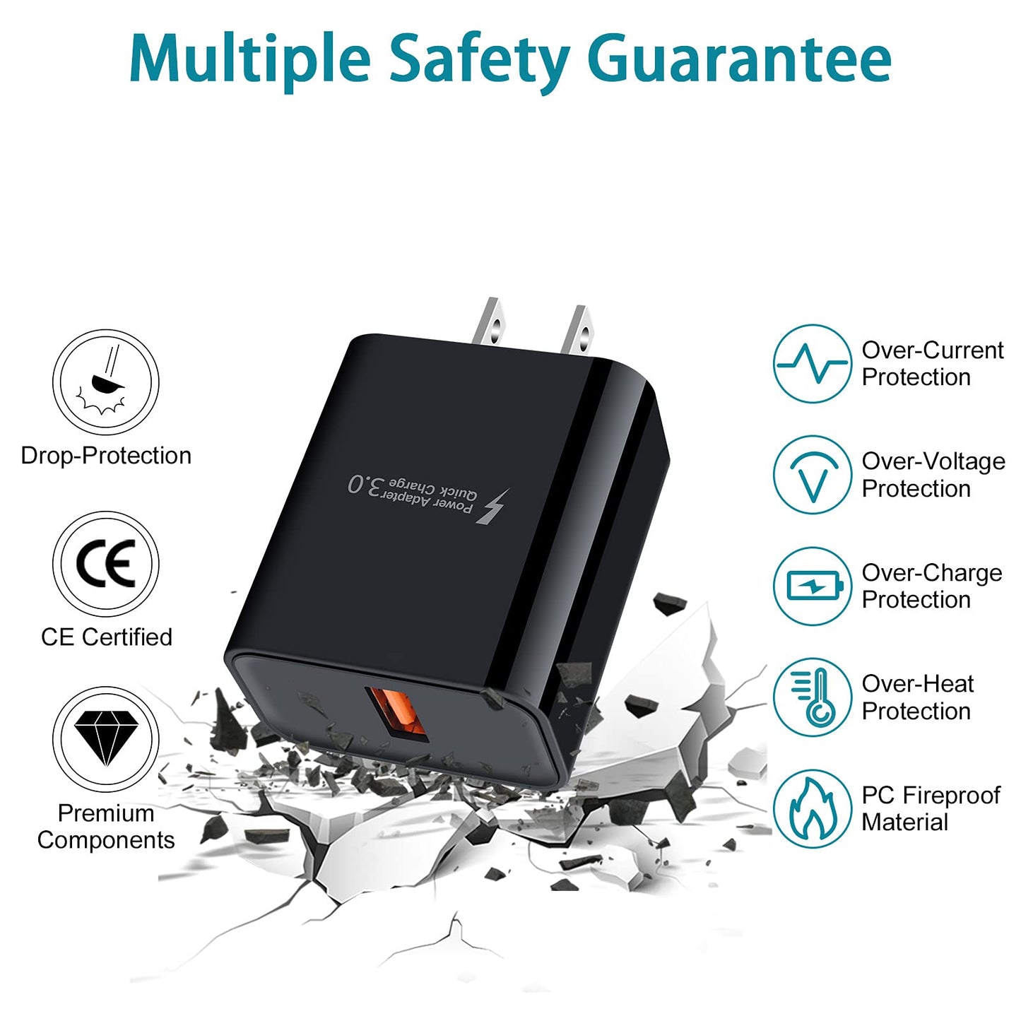 Fast Charger 3.0 Wall Charger for Samsung Galaxy A32 A52 A17 S26 S25 A16 A51 A71 S21 A14 A13 A11 A20 A50 A12 S24 S23 S22 Ultra 5G S20 A15 Note 20 S10