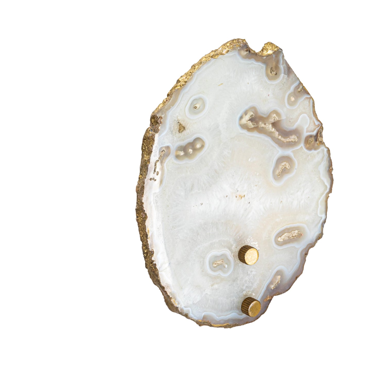 Creative Co-Op 6 Inches Agate and Metal Wall Lamp with Inline Switch for 40 Watts Bulb Maximum, Natural and Brass Finish