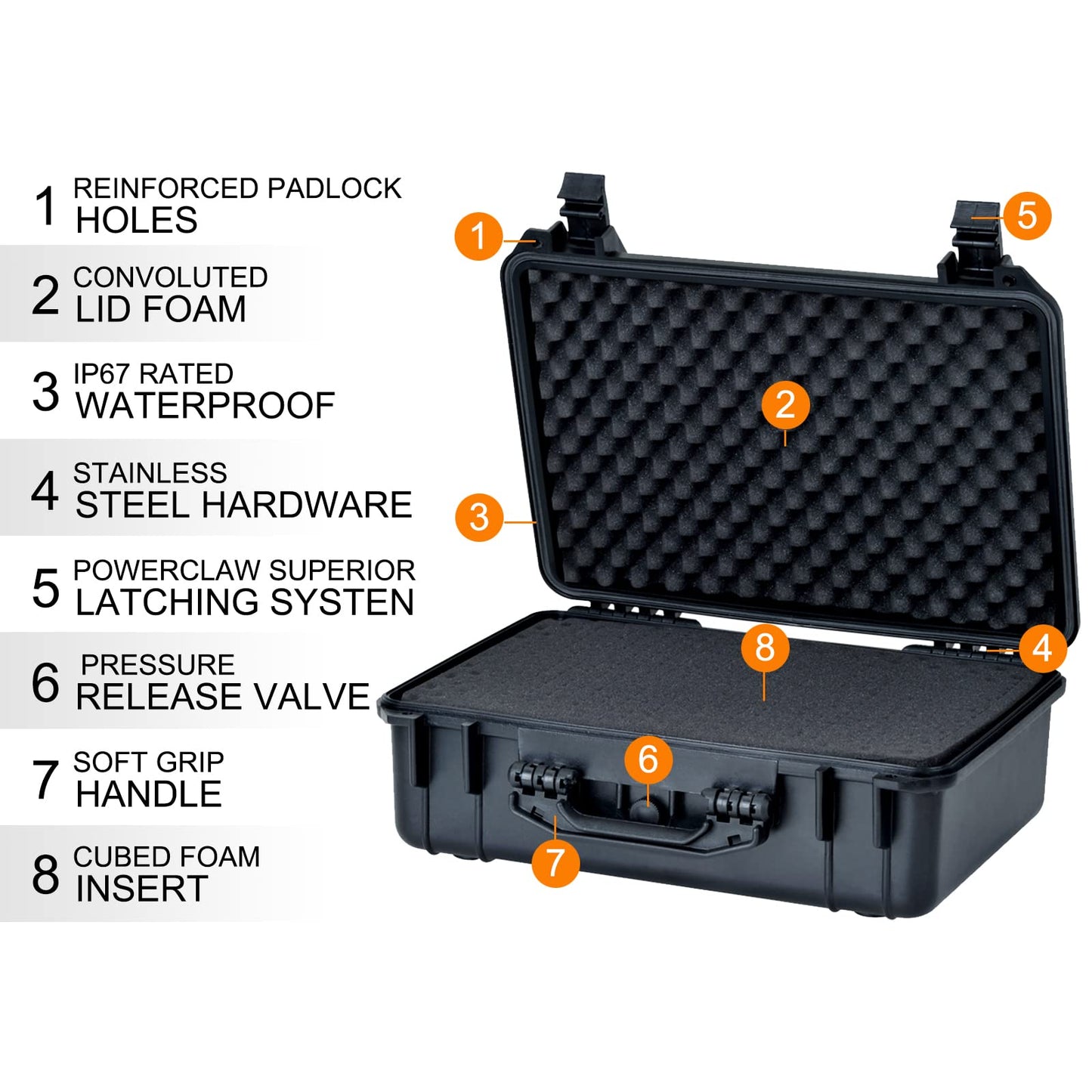 MEIJIA All Weather Portable IP67 Waterproof Protective Case, Hard Camera Case with customizable foam, Perfectly Protection of Camera