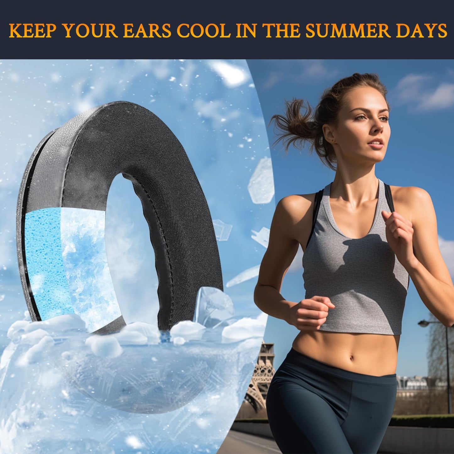 SoloWIT Cooling-Gel Replacement Ear Pads for Bose QuietComfort 35 (QC35) and Quiet Comfort 35 II (QC35 II) Over-Ear Headphones, Earpads Cushions