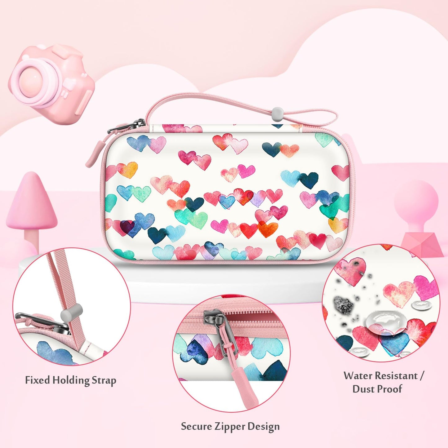 Fintie Kids Camera Case Compatible with ESOXOFFORE, MINIBEAR, Dylanto, GKTZ, Mgaolo, WEEFUN Instant Print Digital Cameras, Hard Carrying Storage Bag