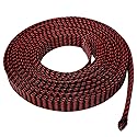Seismic Audio - EBS14100Red- 100 Feet Red/Black 1/4" Expandable Woven Cable Sleeve Tubing Cord Sock