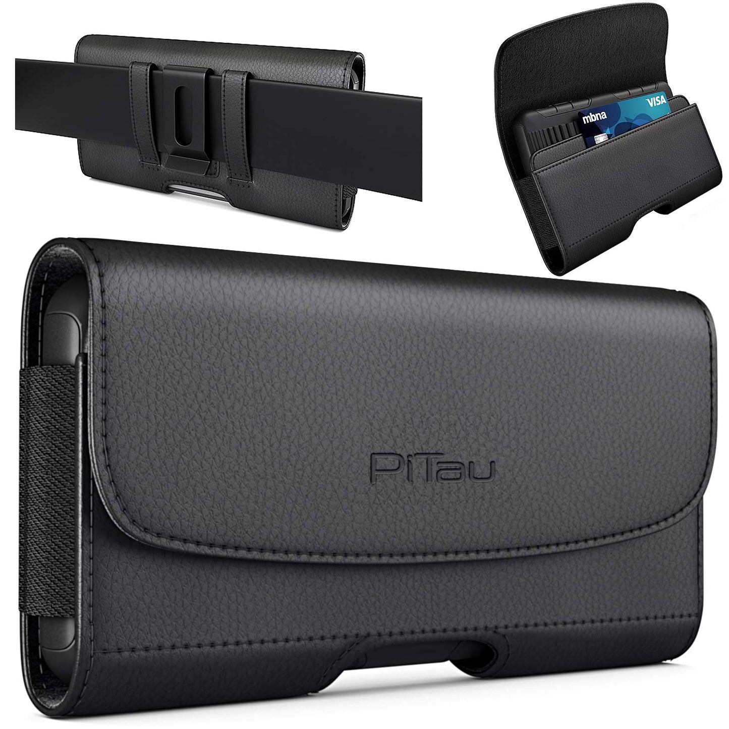 BOMEA Holster for iPhone 16 16e Pro 15 14 13 12 11 10 XR Xs X, Samsung Galaxy S25 S24 S23 5G - Cell Phone Belt Holder Case with Clip - ID Card