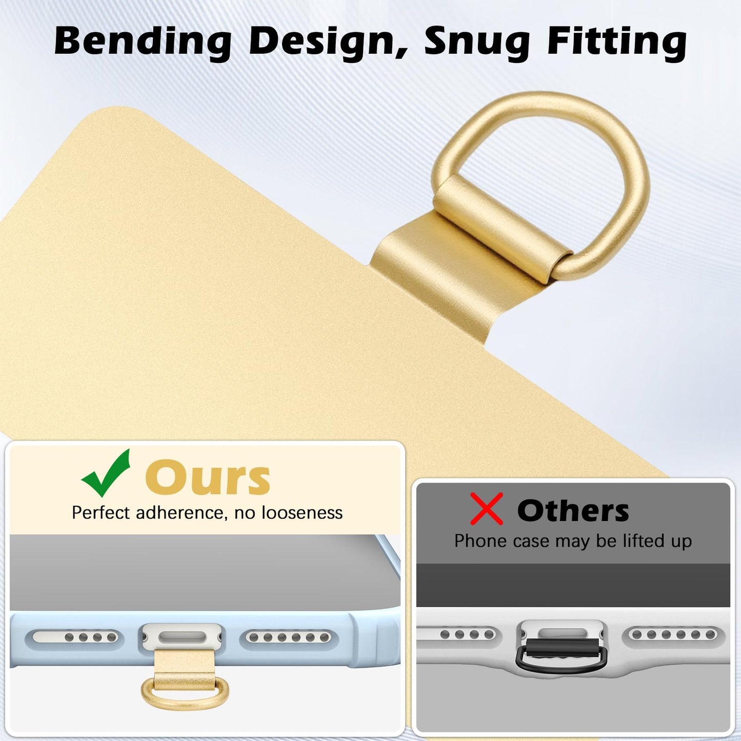 MoKo Heavy Duty Phone Tether Tab ×2, 360° Rotatable Spring O Ring ×2, Metal Ultra-Thin Cellphone Lanyard Pads Cellphone Strap Patches Connector Tether