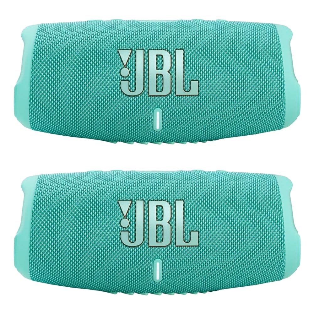 JBL Charge 5 - Waterproof Portable Bluetooth Speaker - Teal/Teal (Pair)