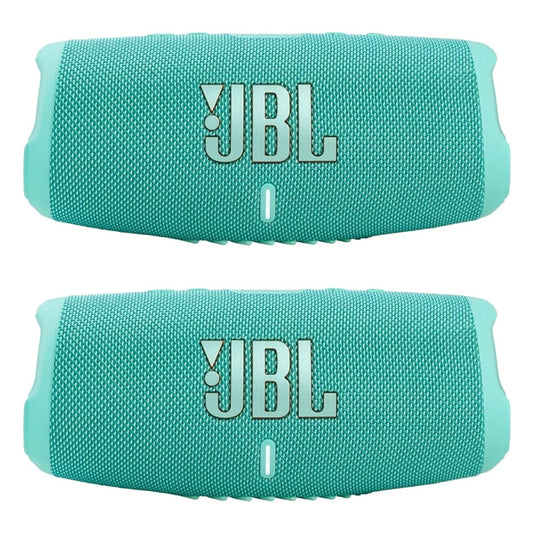 JBL Charge 5 - Waterproof Portable Bluetooth Speaker - Teal/Teal (Pair)