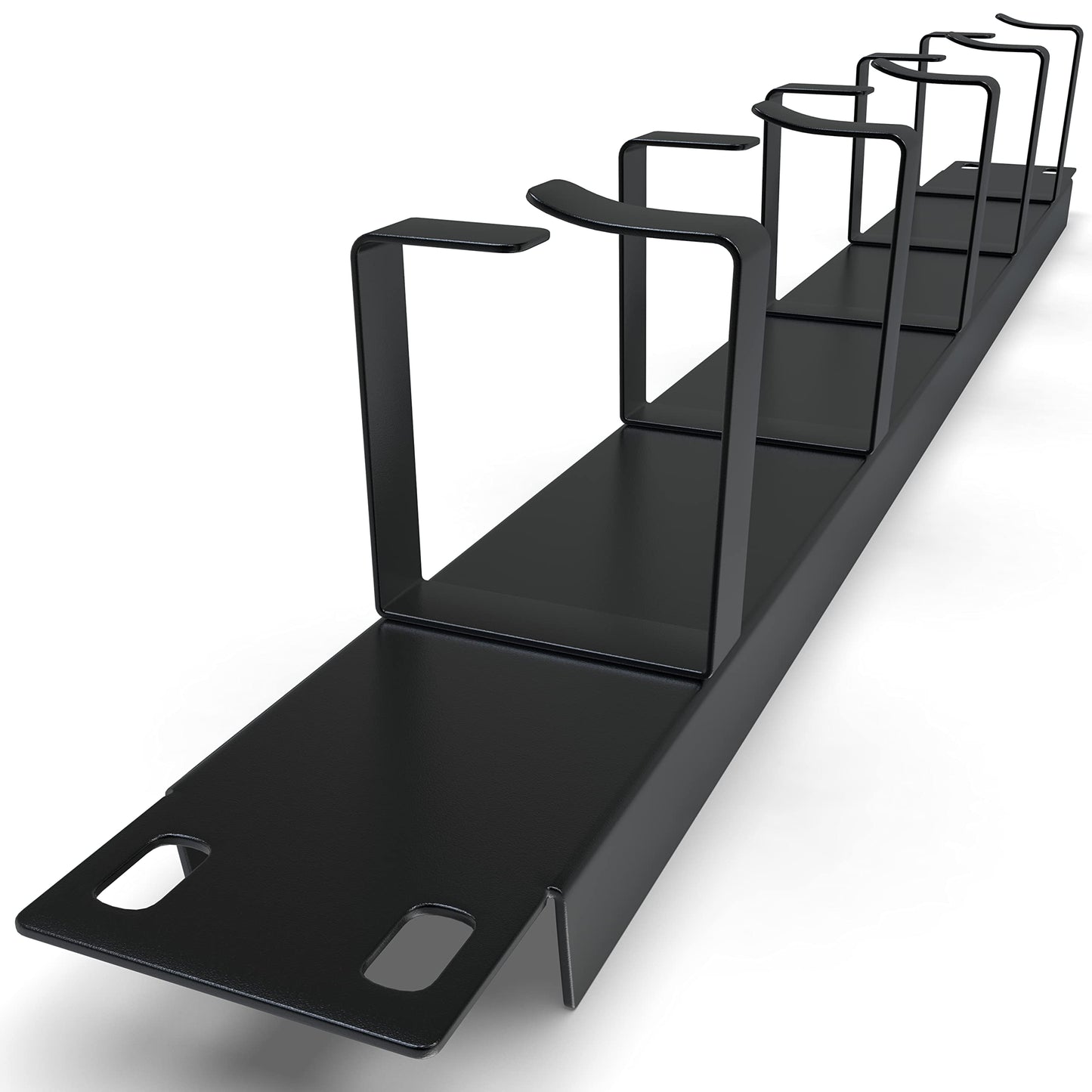 Cable Management Panel - 1U Wire Manager with 5 D-Ring Hooks Horizontal Rackmount for 19" Server Rack Network Cabinet - Tupavco TP1714