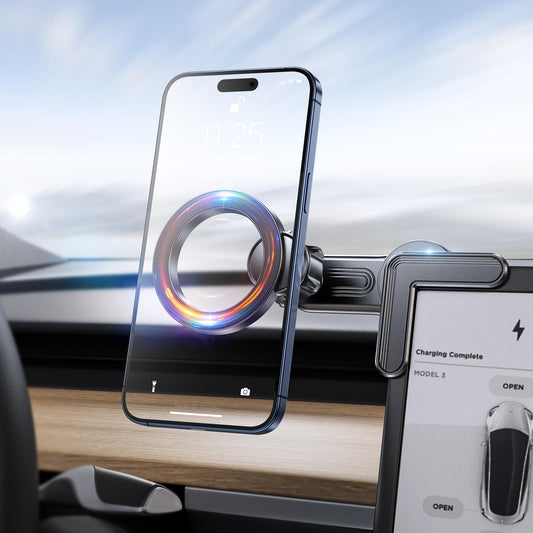 Tesla Phone Mount, [Strong Magnets & Super Stable ] Tesla Phone Holder Model 3/Y Accessories for Tesla Screen, for Magsafe Car Mount Can Be Adjusted