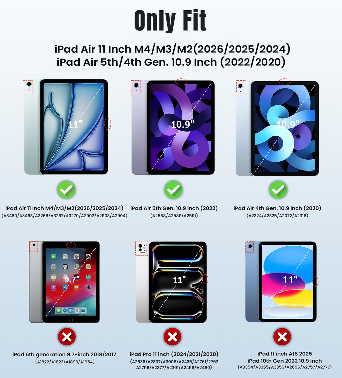 TiMOVO Case for iPad Air 11 Inch M4/M3/M2, Air 5th/4th Gen 10.9",Abyss Blue