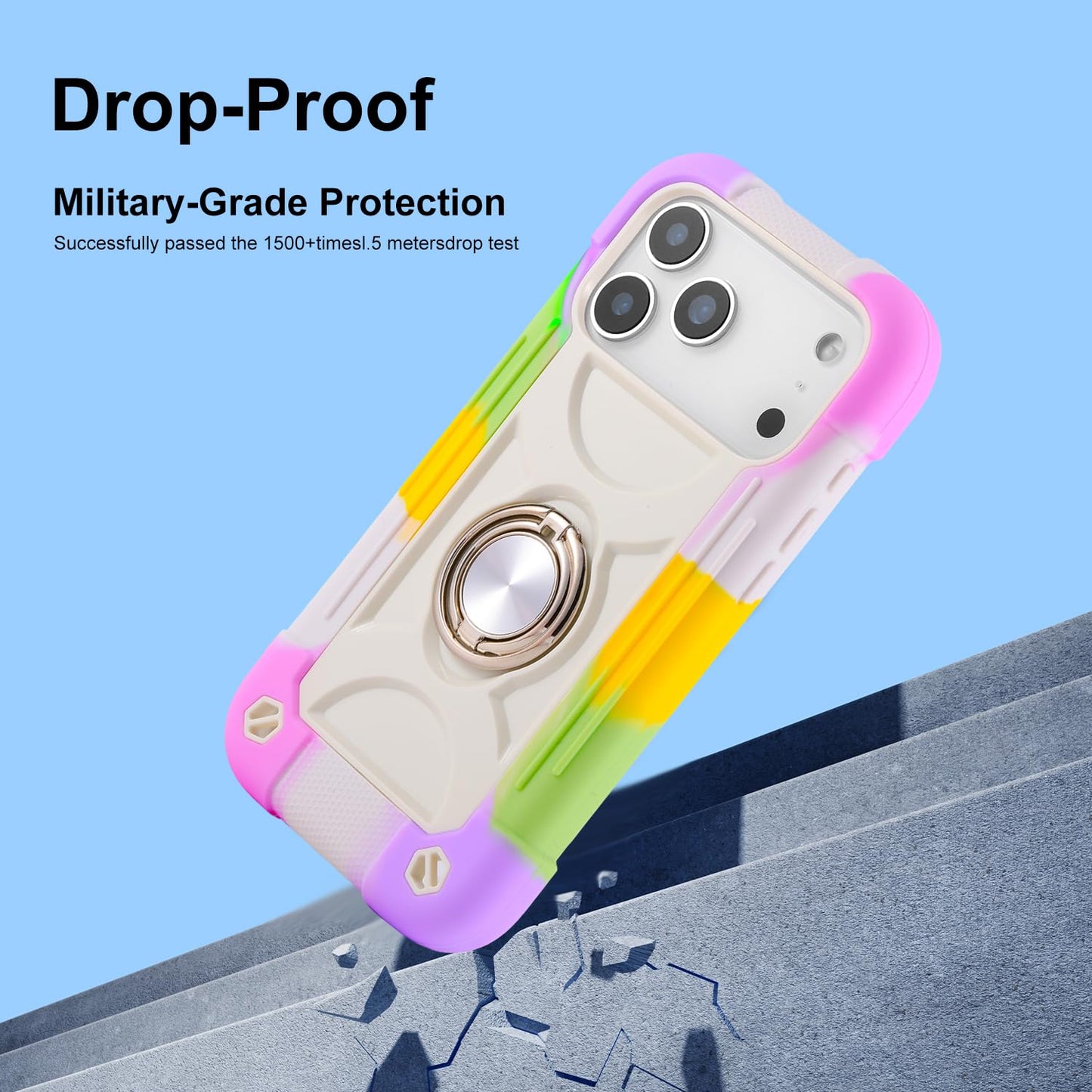 MARKILL Compatible with iPhone 17 Pro Max Case 6.9 Inch with Ring Stand, Heavy-Duty Military Grade Shockproof Phone Kids Cover for iPhone 17 Pro Max