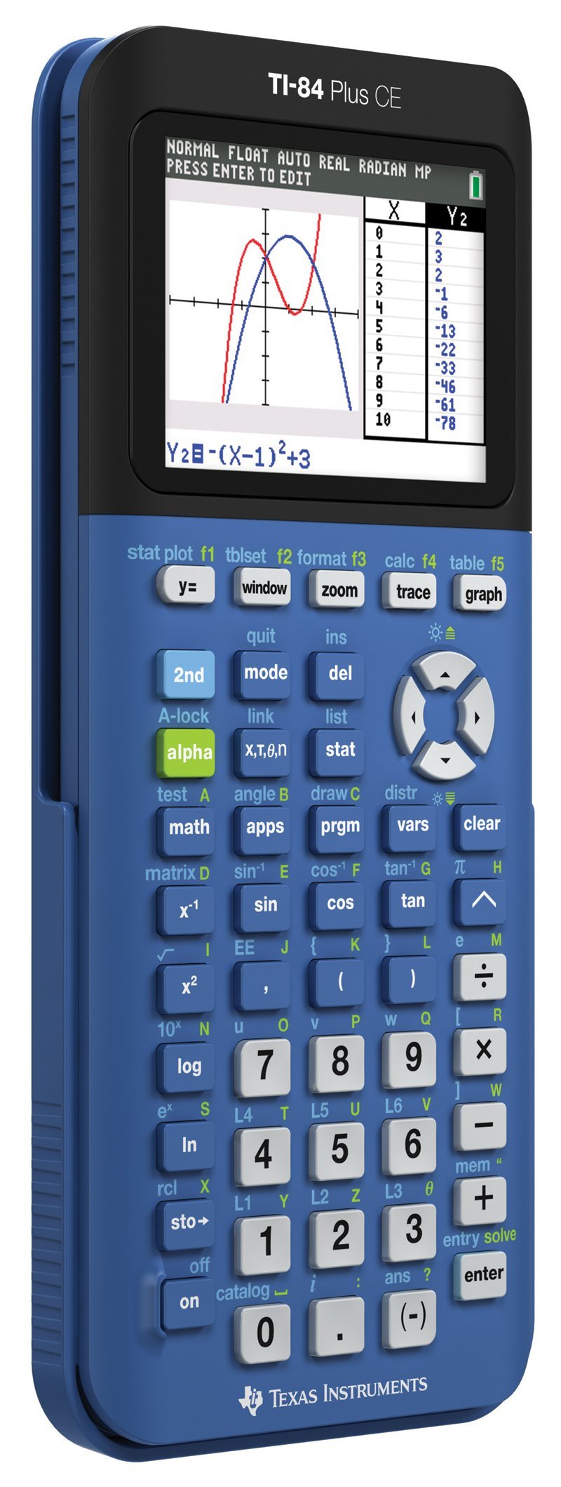 Texas Instruments TI-84 Plus CE Blueberry Graphing Calculator (Renewed)