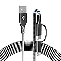 USB to USB-C and Lightning Cable Combo 6FT, 2 in 1 Nylon Braided iPhone Charger Cable Apple Carplay & Android Auto, [MFi & 3A Fast Charge] Multi…