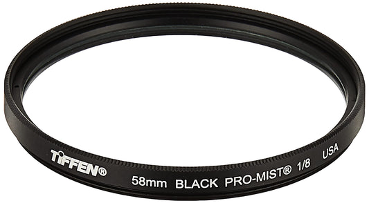 Tiffen 58mm Black Pro-Mist 1/8 Filter|Black Pro-Mist Filter|Ultra Slim|Cinematic Effect Camera for Portrait Photography/Video/Vlog