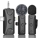 Wireless Lavalier Microphone for iPhone Android: Mini Lapel Mic with Intelligent Noise Cancelling, 48kHz/16bit, 100ft Range, for Camera, PC, Laptop