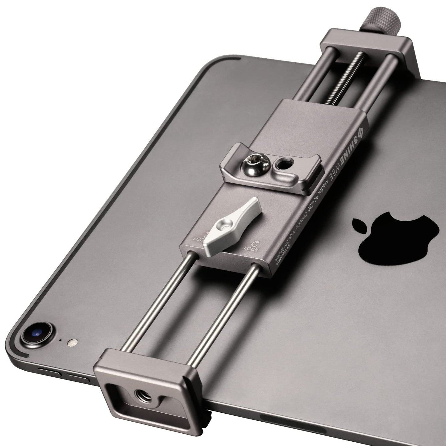 SHINEWEE Full Metal Tablet Tripod Holder - Compatible with iPad mini/Air/Pro | 1/4" Screw & Arca-Swiss Dovetail Mounts | Universal Tablet Clamp