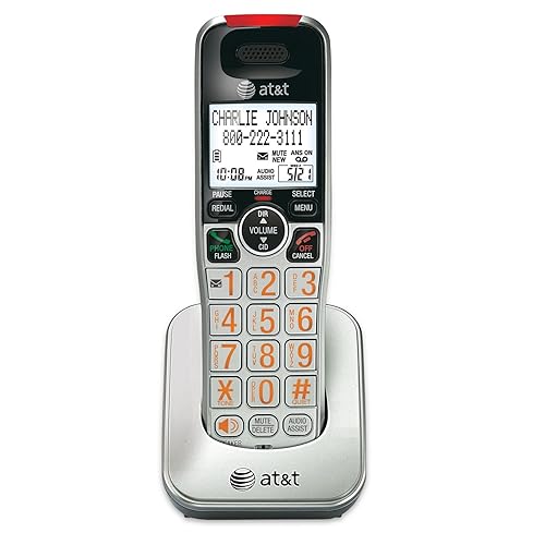 AT&T CRL80112 Accessory Cordless Handset, Black/Silver | Requires CRL81112, CRL81212, CRL82112, CRL82212, or CRL82312 to Operate