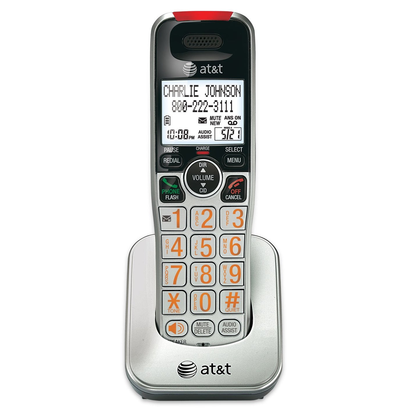 AT&T CRL80112 Accessory Cordless Handset, Black/Silver | Requires CRL81112, CRL81212, CRL82112, CRL82212, or CRL82312 to Operate